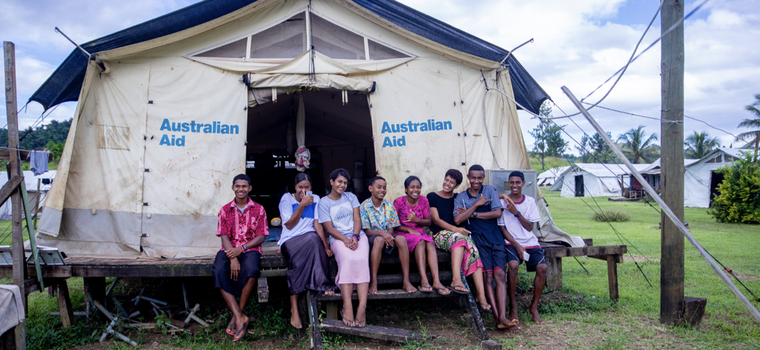 Tropical Cyclones Yasa hit the island of Vanua Levu, northern Fiji, destroying homes and livelihoods at a large scale.  Almost 3 years later since Cyclones Yasa and Ana, over 55 other families from Nabavatu Village in Vanua Levu - still live in the tented temporary housing site, not too far from their original village. While the tents provide a roof over the families heads, the wooden floors often get flooded when the rains pour, and during the day, the heat inside the tent becomes unbearable.  UNFPA responded to the humanitarian crisis caused by the two consecutive cyclones by distributing ‘Dignity Kits’ to women and girls, and setting up a total of 12 Women Friendly Spaces in the affected areas, managed by 23 retired midwives, in collaboration with the Northern Division health teams, Community Health Workers, local communities and civil society organisations, and with the support of Australia’s Department of Foreign Affairs and Trade. ©UNFPA/Shiri Ram