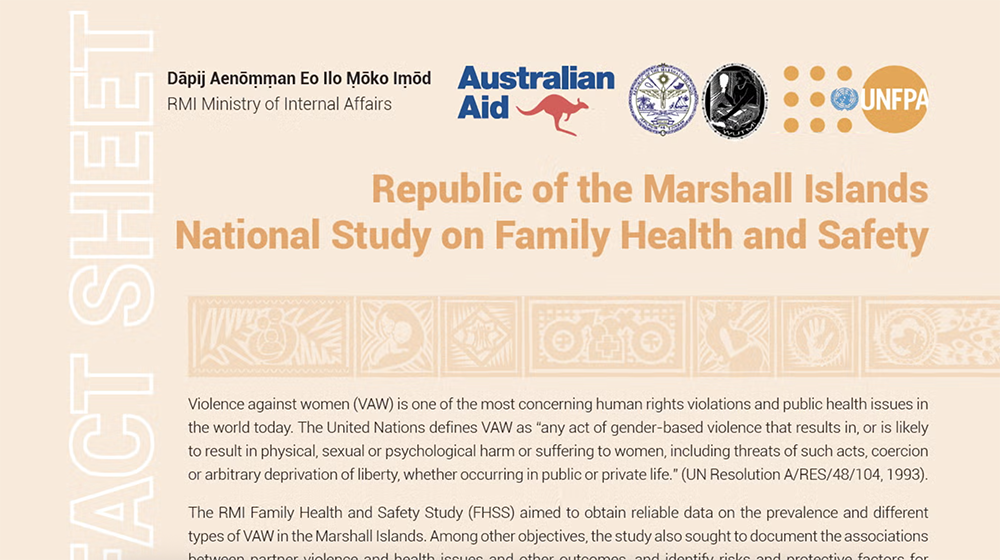 Republic of the Marshall Islands National Study on Family Health and Safety Fact Sheet
