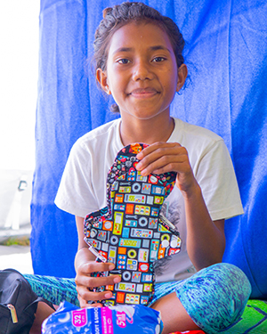 girl with pad