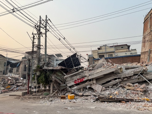 Figure 2: Local infrastructures including buildings in Mandalay were destroyed by 7.7 magnitude earthquake on 28 March 2025. Photo © UNFPA Myanmar