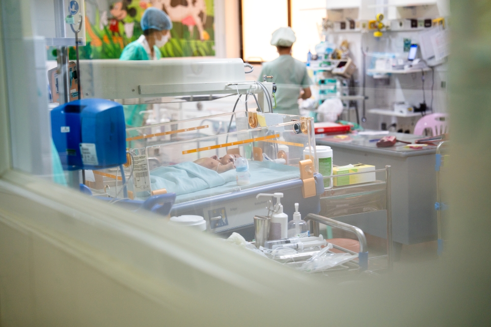 Baby in an intensive care unit