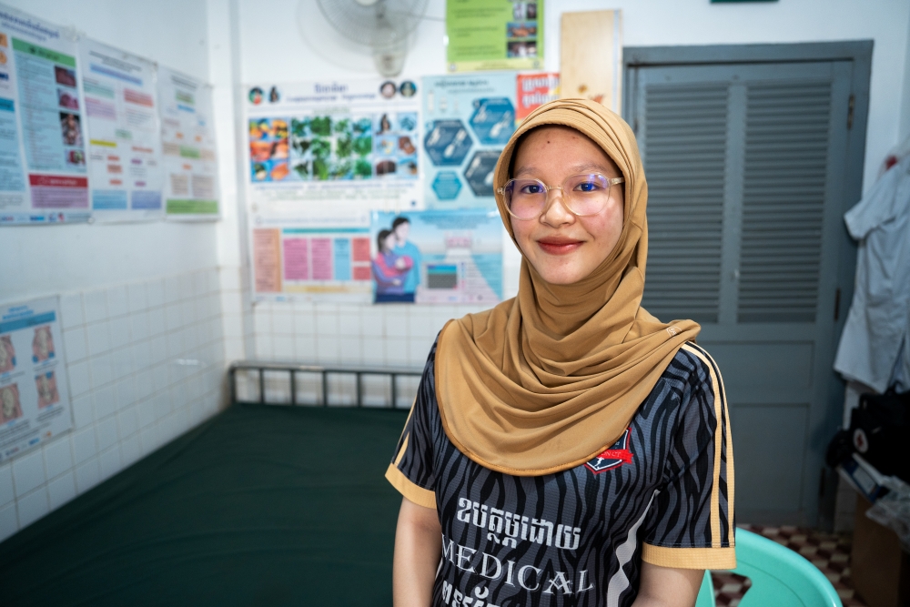 Pregnant patient in a basic health clinic