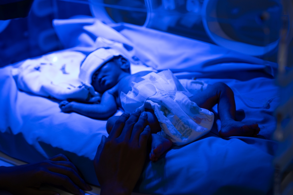 Newborn baby at the intensive care unit