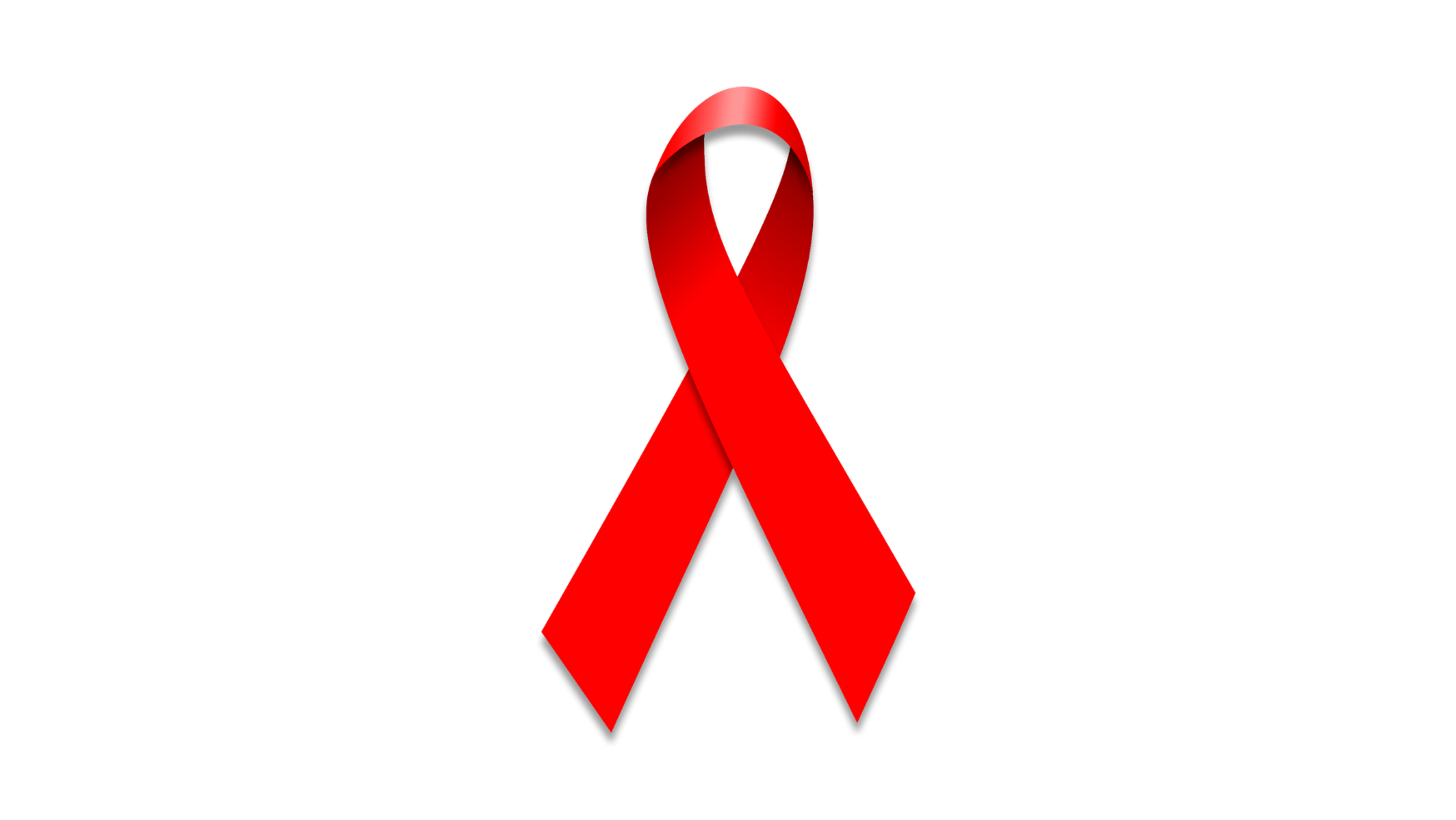 Red ribbon symbol of HIV and AIDS awareness, solidarity, and support