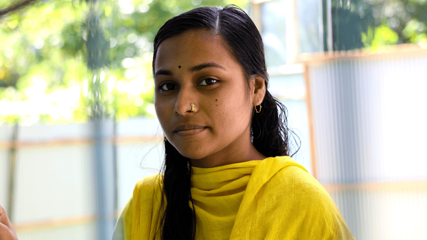 A portrait of a young girl from Bangladesh
