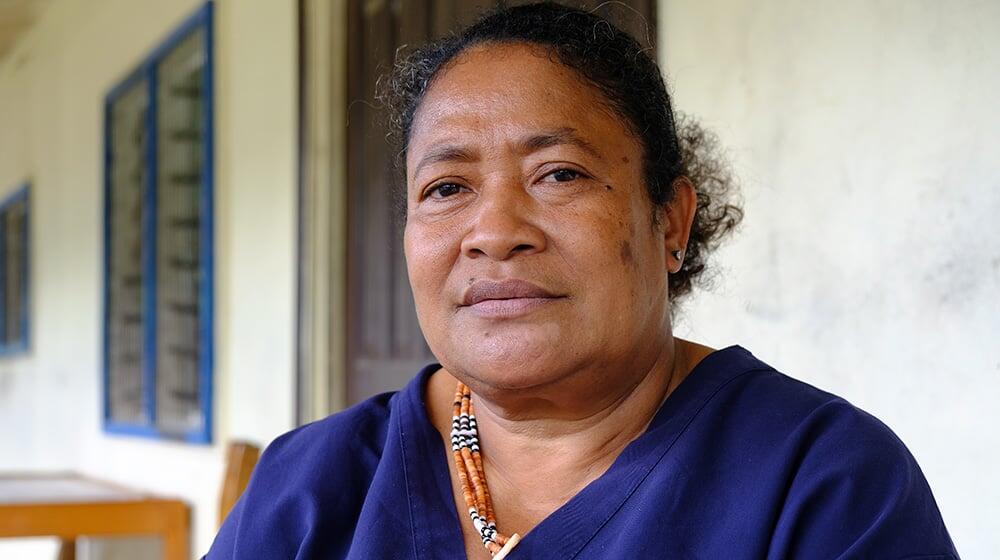 Esther Nevenga is a midwife who works at a shelter for survivors of gender-based violence in the Solomon Islands. 