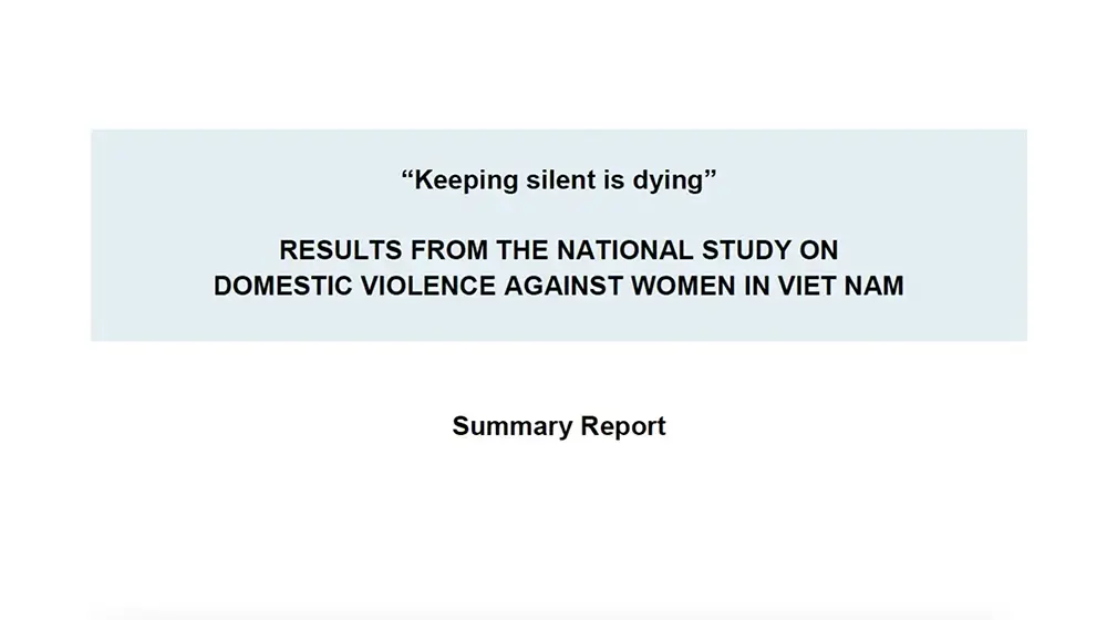 Summary Report: National Study on Domestic Violence against Women in Viet Nam 2010 Summary Report: National Study on Domestic Violence against Women in Viet Nam 2010