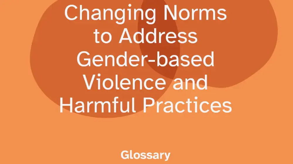 Changing Norms to Address Gender-based Violence and Harmful Practices - Glossary