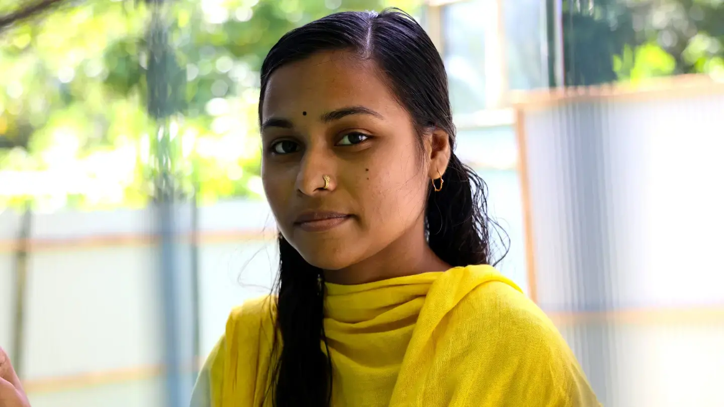 A portrait of a young girl from Bangladesh