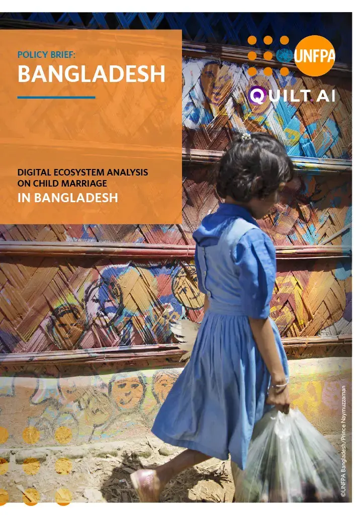 Policy brief cover: Digital Ecosystem Analysis on Child Marriage in Bangladesh